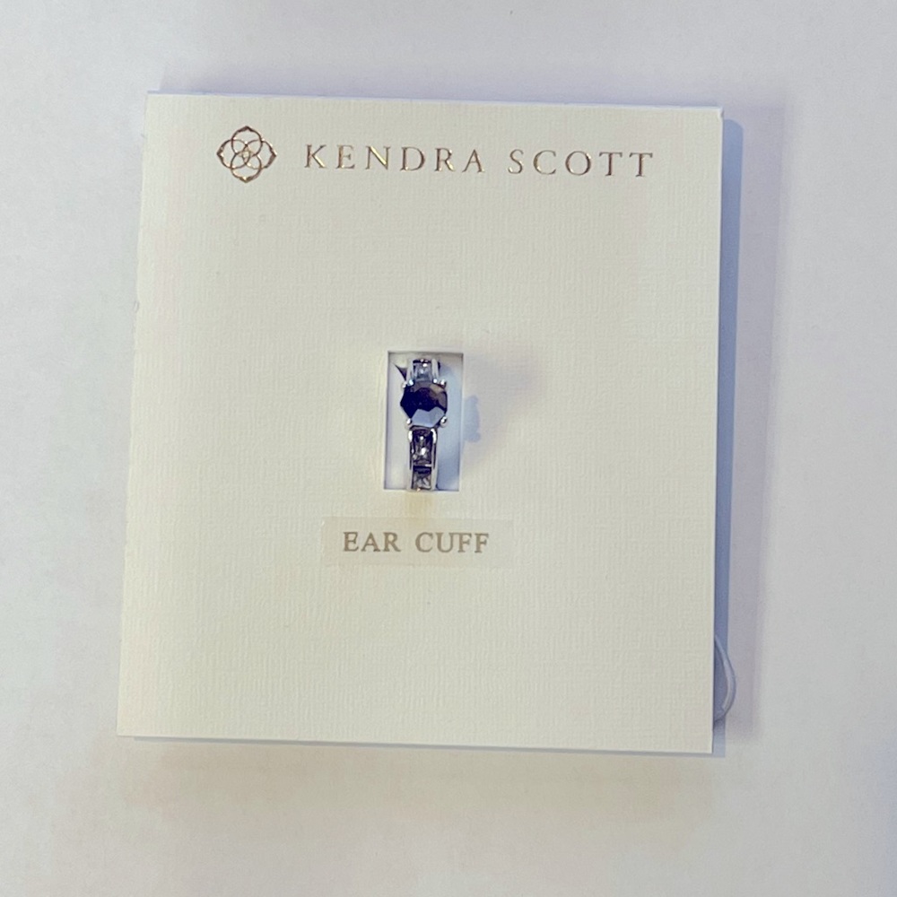 KENDRA SCOTT Jack ear cuff rhodium/black - perfect condition NWT